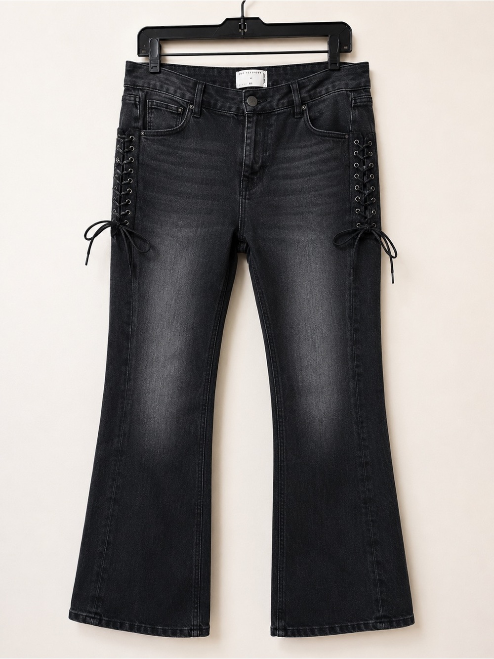 ASOS Black Bootcut Jeans with Side Lace-Up